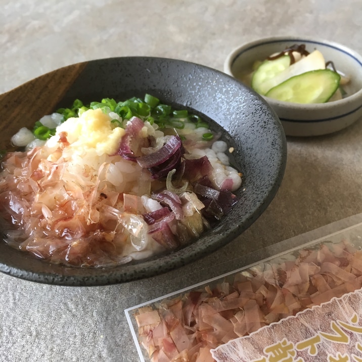 みょうが生姜万能ネギde香味たっぷりだし茶漬け♪